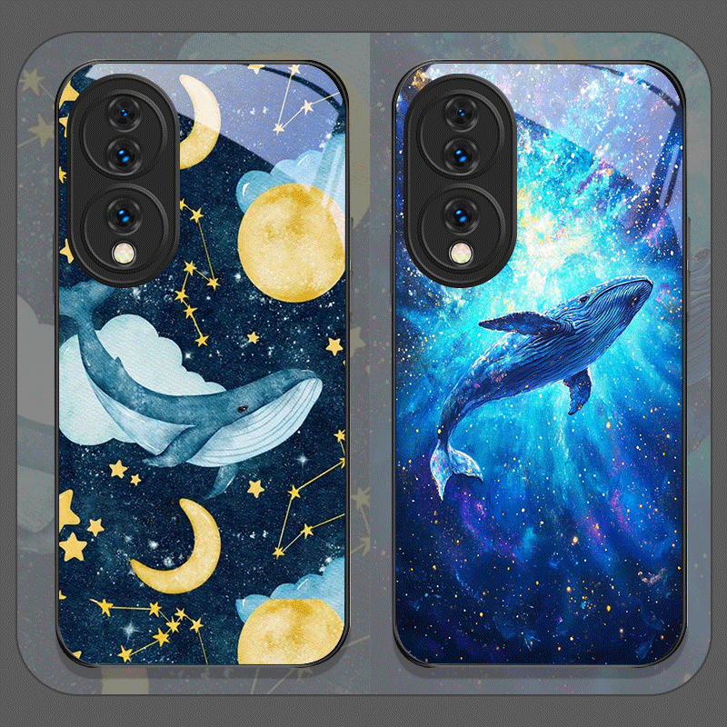 漫画風星空青いクジラプリント強化ガラス製スマホケース Hua - Google Pixel 9 Pro のレビューと価格