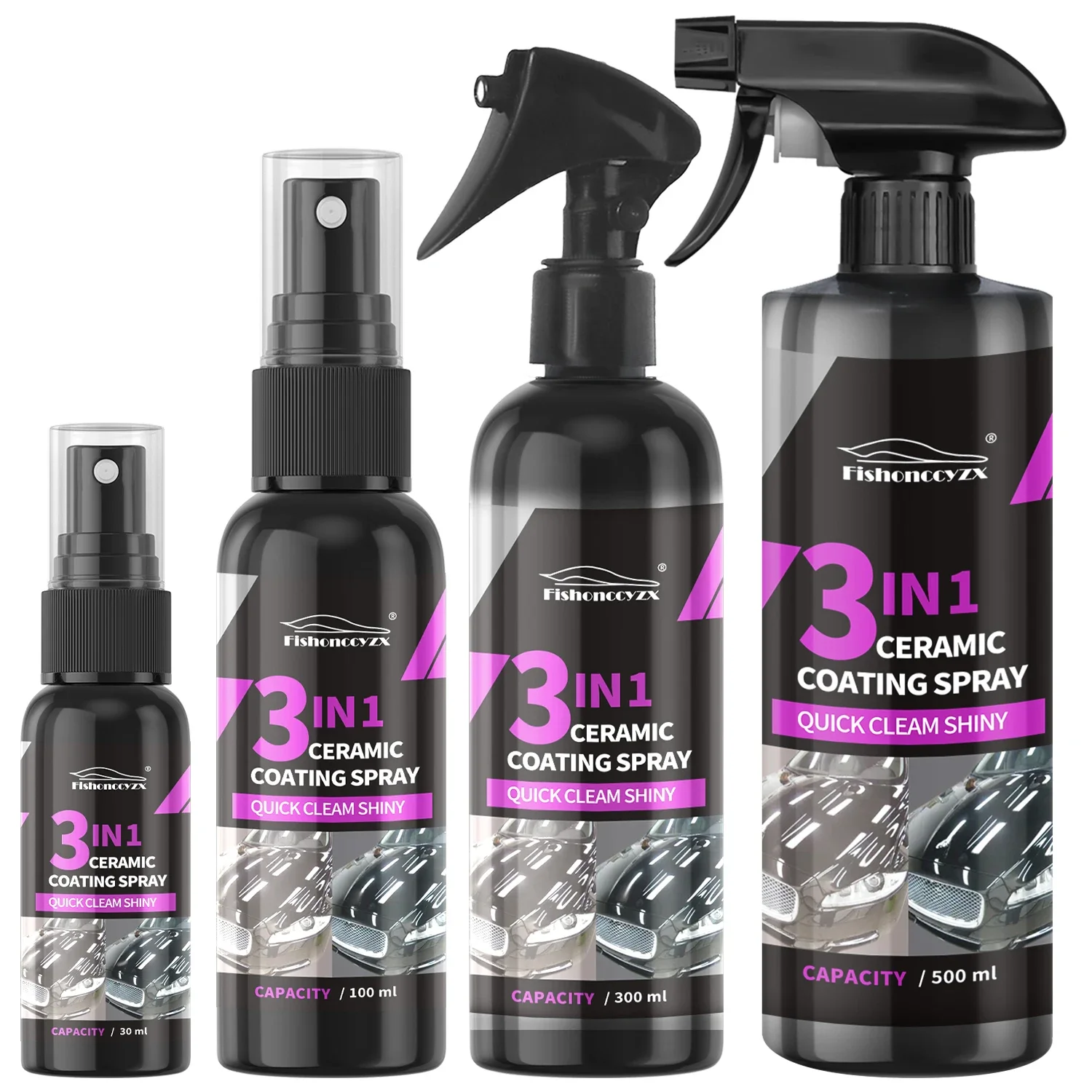 Nano Liquid Coating - 3in1 車用セラミック液体コーティングスプレー、ナノ結晶撥水層、研磨剤、高光沢塗装保護ワックス、カーケア用品
