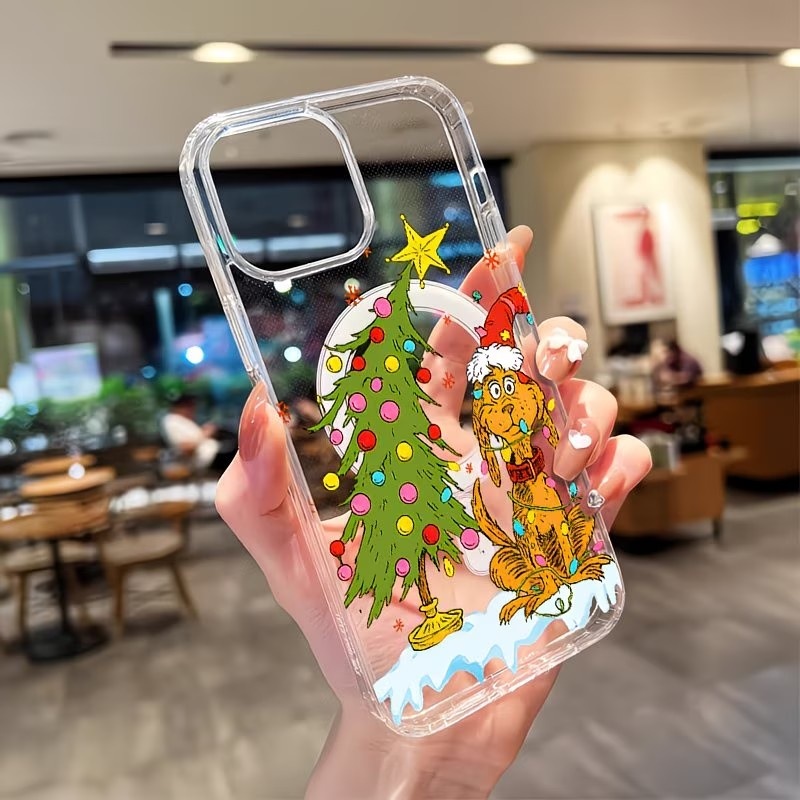 Apple Iphone 15 Pro Max - 子犬をテーマにしたクリスマスパーティー クリアスマホケース iPhone 17 16 15