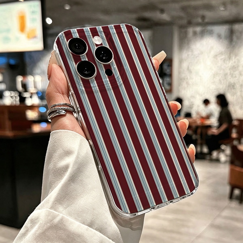 バーガンディブルーのストライプ柄、iPhone 11、12、 - Apple Iphone 15 Pro Max のレビューと価格