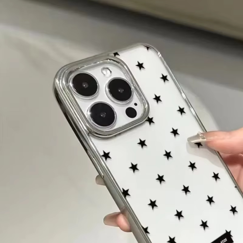 韓国風フルスクリーンブラックスターズスマホケース iPhon - Matte Anti Glare Screen のレビューと価格