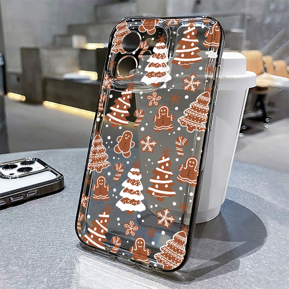 冬の雪の結晶をモチーフにしたクリスマスツリー柄の透明スマホケ - Apple Iphone 15 Pro Max のレビューと価格