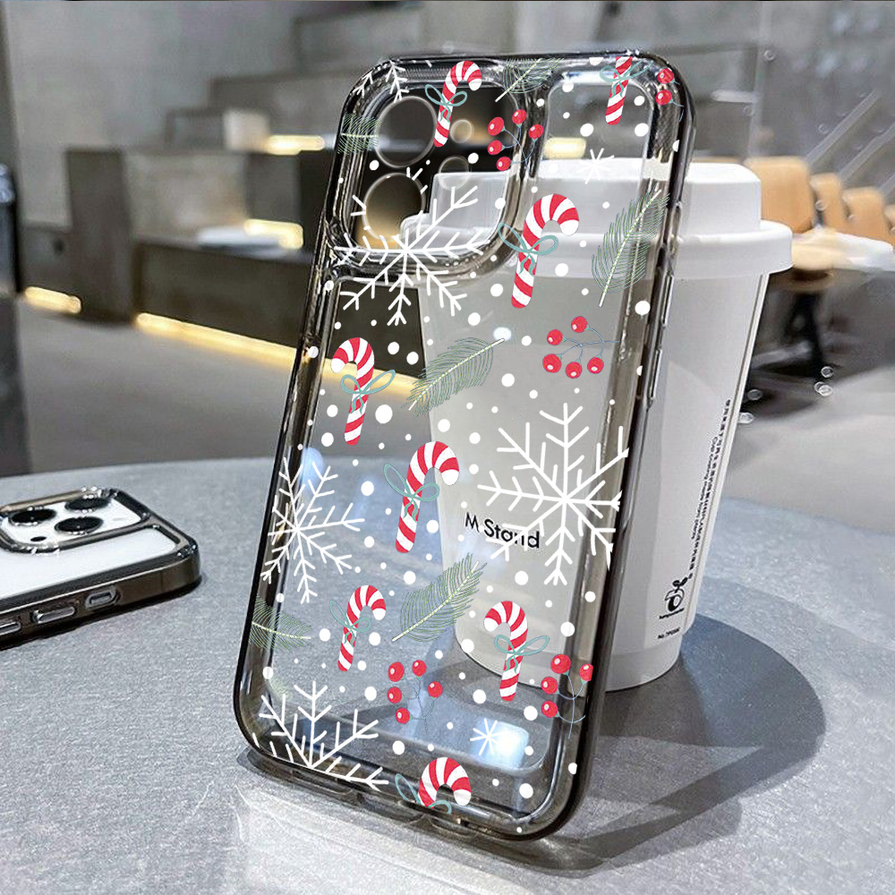 冬の雪の結晶をモチーフにしたクリスマスツリー柄の透明スマホケ - Apple Iphone 15 Pro Max のレビューと価格