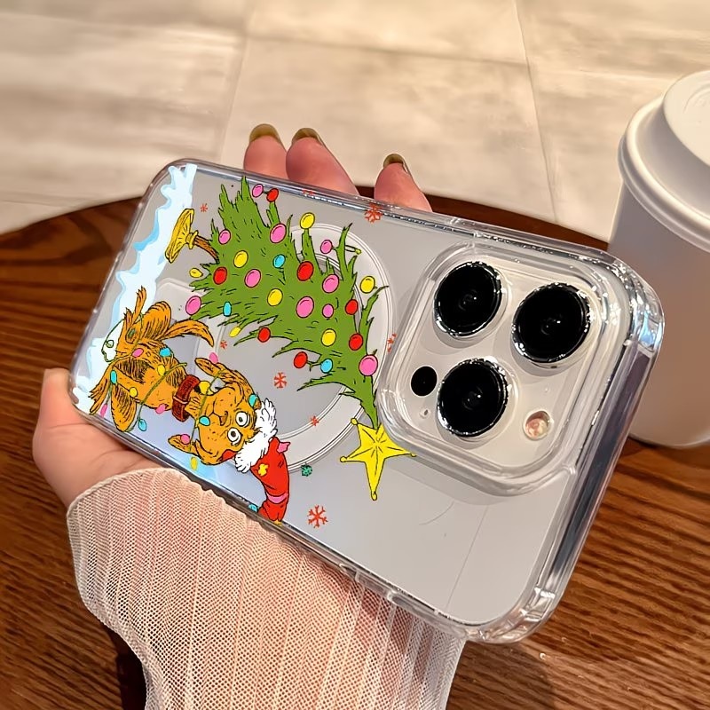 子犬をテーマにしたクリスマスパーティー クリアスマホケース  - Apple Iphone 15 Pro Max のレビューと価格