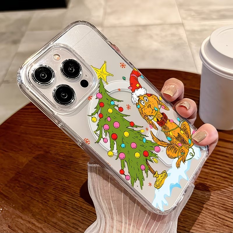 子犬をテーマにしたクリスマスパーティー クリアスマホケース  - Apple Iphone 15 Pro Max のレビューと価格